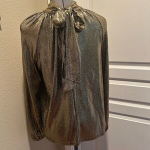 Current Air Gold and Black Metallic Top from Anthropology